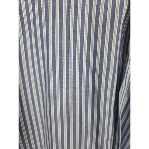 Chaps Shirt Mens Large Striped Purple Blue Button Long Sleeve Pocket - Picture 5 of 7